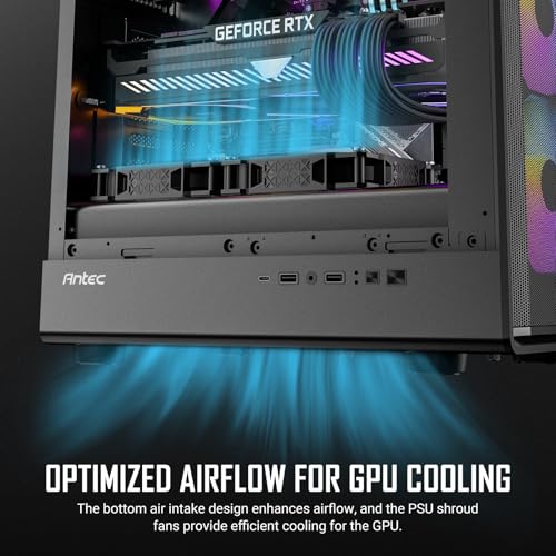 Image of Antec P6 Neo ARGB, 4 PWM ARGB Fans Included, 240 mm Top Radiator Support, Type-C 3.2 Gen 2, Tool-Free Tempered Glass Side Panel, High Airflow, Mid-Tower ATX PC Case