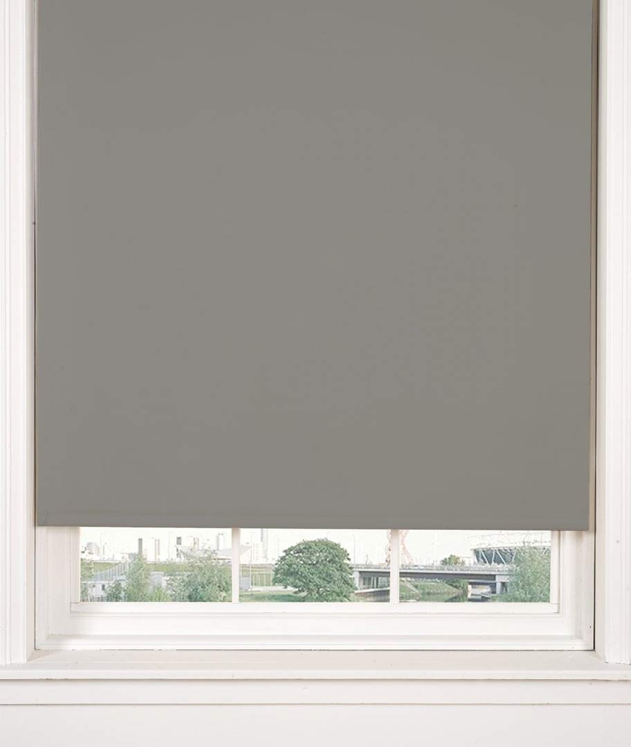 Emma Barclay Blackout Roller Blind in Grey - Width 120 x Drop 165cm, 120W x 165H cm