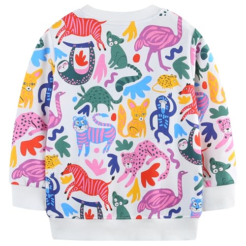 Image of AIWUHE Toddler Cotton Sweatshirt Boys Girls Pullover Long Sleeve Tops 2-6Y
