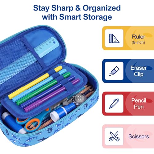 Image of Bagseri Pencil Case for Girls - Large School Supplies Pouch for Class | Girls Pencil Case Wide Opening, Kids Pen Bag with Multi-Slot, Cute Water Resistent Organizer, Glitter Pink Mermaid