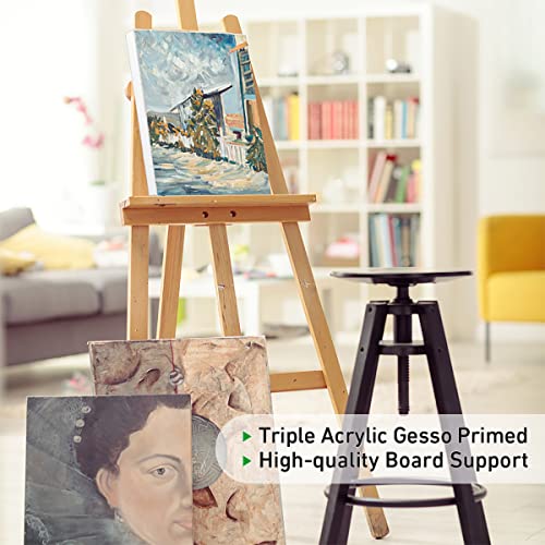 Image of GOTIDEAL Stretched Canvas, 5x7 Inch Set of 10, Primed White - 100% Cotton Artist Canvas Boards for Painting, Acrylic Pouring, Oil Paint Dry & Wet Art Media