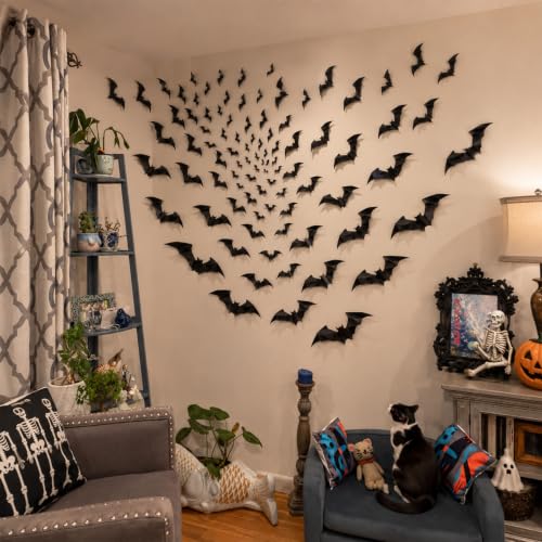 Oeyliz Bats Halloween Decorations Halloween Bats Wall Decor Sticker - image 3