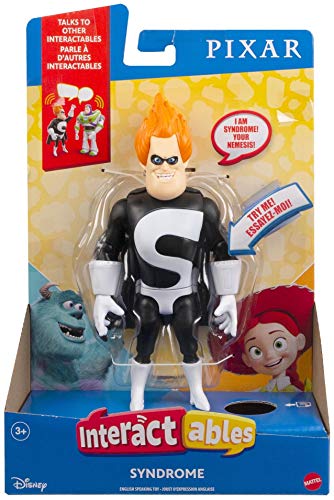 Mattel Pixar Interactables Syndrome Talking Action Figure, 7.25-In Tall Highly Posable Movie Character Toy, Interacts With Other Figures, Kids Gift Ages 3 Years & Older #TOP4