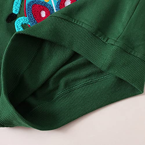 Bumeex Baby Toddler Boy Sweatshirt Clothes,Crewneck Long Sleeve Shirt Top Outfit Green 2T #TOP4