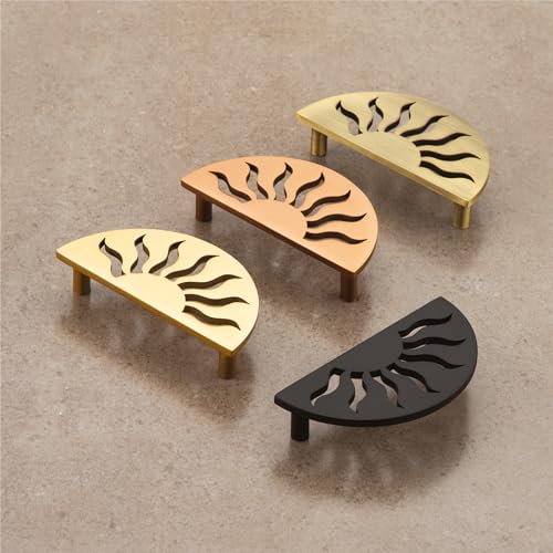 Image of COMPASS Stainless Steel Surya Cabinet Knobs, Drawer Pulls, Knobs for Dresser Drawers, Drawer Knobs Handle, Kitchen Knobs (Jet Black Finish) Pack of 8 pcs