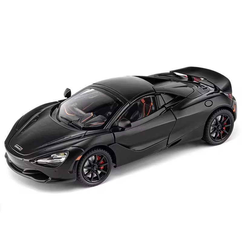 Image of Model 1:24 Mclaren 720 Model Alloy Metal Pull Back Die-cast Car Openable Doors with Sound and Light Vehicle Car Toy for Kids - Multicolor