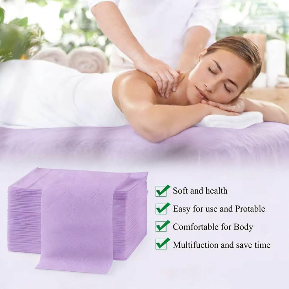 100 sábanas desechables de 31.5 x 71 pulgadas, fundas de cama de tela no tejida para máxima higiene y comodidad en masajes, tatuajes, tratamientos de belleza y spa, sábanas transpirables y duraderas