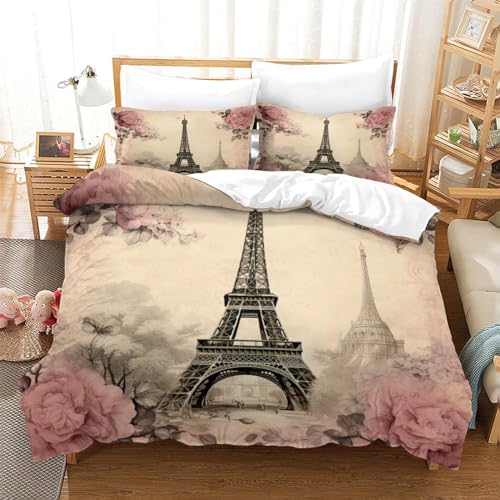 Housse de couette Tour Eiffel 200x200 parure 3 pièces - 3