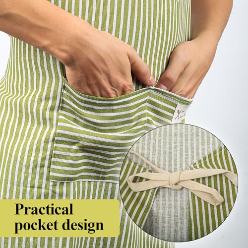 2 Pcs Aprons for Women Men, Kitchen Chef Aprons for Cooking Apron, Unisex Adjustable Bib Apron with 2 Pockets, for Home Kitchen Cooking Baking Restaurant Household Cleaning - Image 6