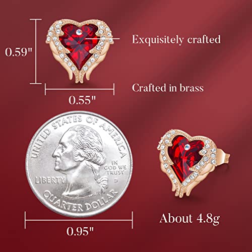 Cde Angel Wing Earrings For Women Love Heart Stud Earring For Mom Rhodium Plated Christmas Mother's Day Valentine's Day Jewelry Gifts For Women Wife Moms Girl For Any Occasion #TOP4