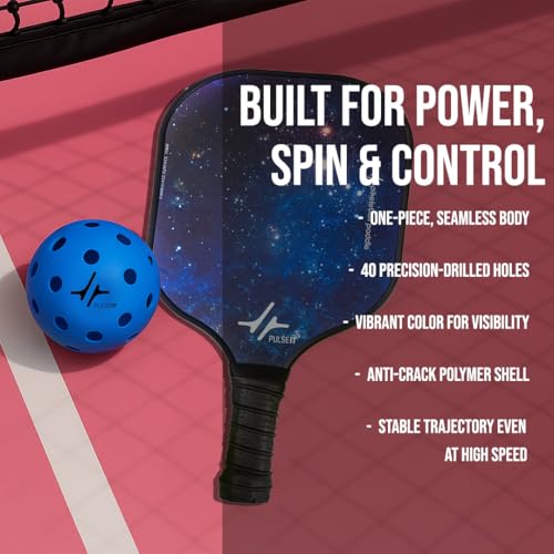 Image of PulseITRally Outdoor Pickleball Balls Set of 6 | 40 Precision Holes, Stable True Flight & Consistent Bounce | Durable High Visibility Pickle Balls for Training, Practice & Competition | Blue