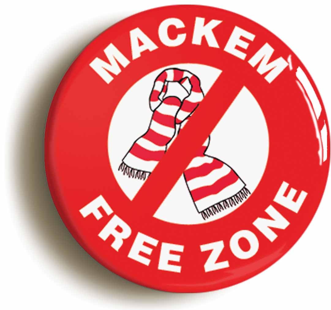 Mackem Free Zone Fridge Magnet (Circular 2inch / 50mm diameter)