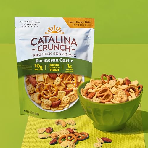 Image of Catalina Crunch Protein Snack Mix, Parmesan Garlic, 5.25 oz Bag (Pack of 3)