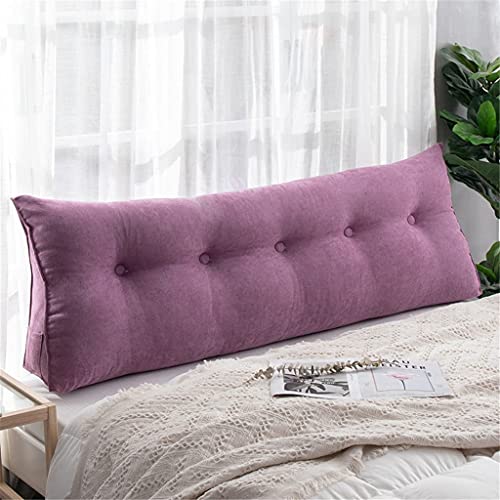 SJHQ Almohadas de Lectura Suave, cabecera de algodón sólido Cojín Backing extraíbles de Soporte cómodo Almohadas de Lectura (Color : Purple, Size : 150 * 50 * 20cm) Cover