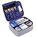 Neceser de viaje para maquillaje, organizador grande para mujeres y niñas (Raya azul)