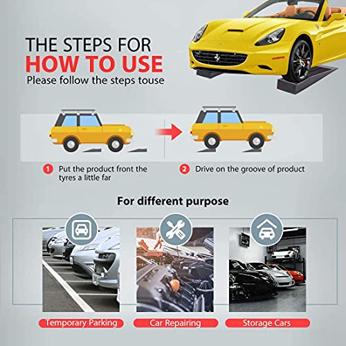 Vivohome Car Service Ramps Low Profile Plastic 6 Ton Race Truck Ramps For Oil Changes Wheels Lift Maintenance Pack Of 4 #TOP5