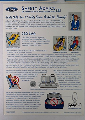 Safety Advice page from the Ford Owner's Guide