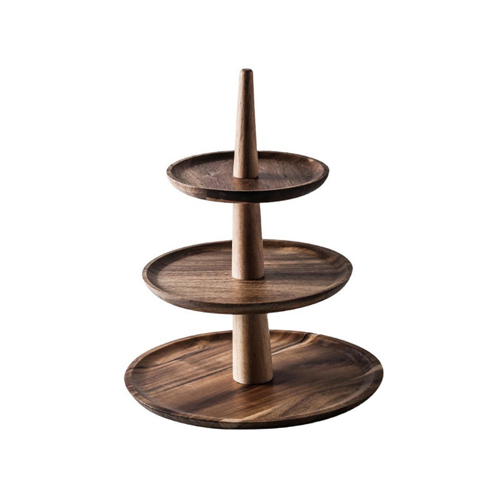 Soporte de Madera para Pasteles, Plato de Postre, Accesorios Decorativos, Bandeja Rústica para Servir, Expositor Decorativo de Varios Niveles Estilo C, 3 Capas, Individual