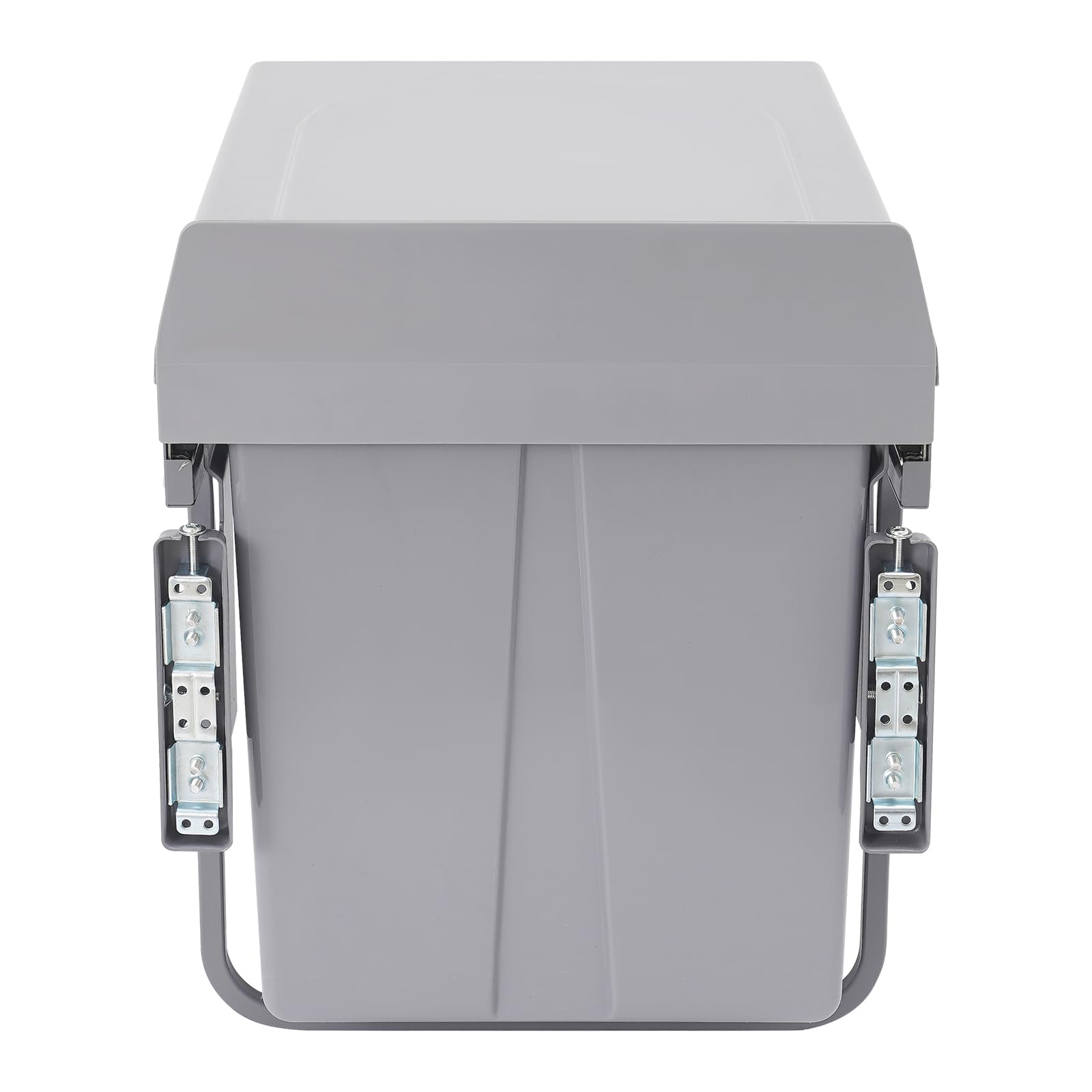Cubo de basura doble extraíble, 20 L, con mecanismo de riel deslizante, fácil instalación para restaurantes, 49 x 35 x 43 cm, gris