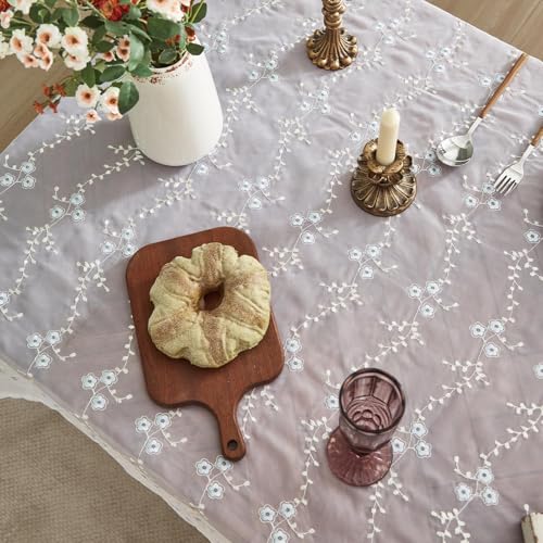 Nappe en dentelle blanche haut de gamme pour table rectangulaire - 4