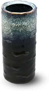 暮らしの彩り 花瓶 投げ入れ フラワーベース 青天目 口径8.2cm 陶器 花器 青 ブルー ネイビー インテリア