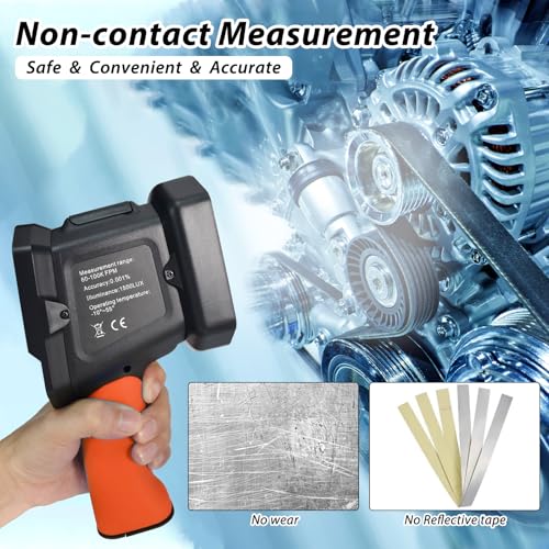 Digital Strobe Tachometer, Kethoz Handheld Stroboscope Speedometer Measure Motor Propeller Rotational Speed 60-100000 U/min mit 0.001%, Phasenanpassung, Akkubetrieben Non-Kontakt Stroboskop KE-8000B