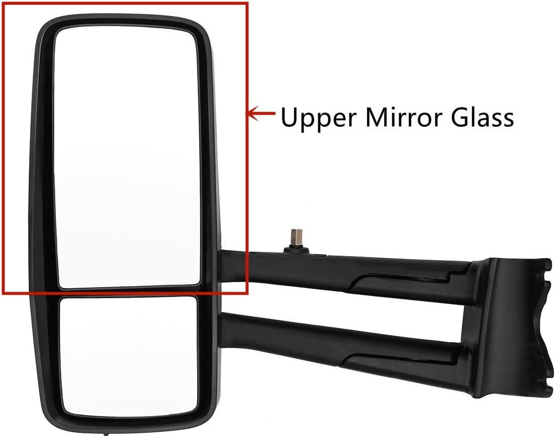 High Soar Door Main Mirror Glass Upper for Kenworth T680 T880 2013-2019,Mirror Glass Upper with Defrost Heated Function Replacement for Kenworth T680 T880 Driver/Left & Passenger/Right Universal side