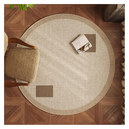 のレトロな円形カーペット、リビングルームの円形ベルベット滑り止めマット、ファミリーソファ、コーヒーテーブル、勉強用ブランケット(Original-waiting,80*80)