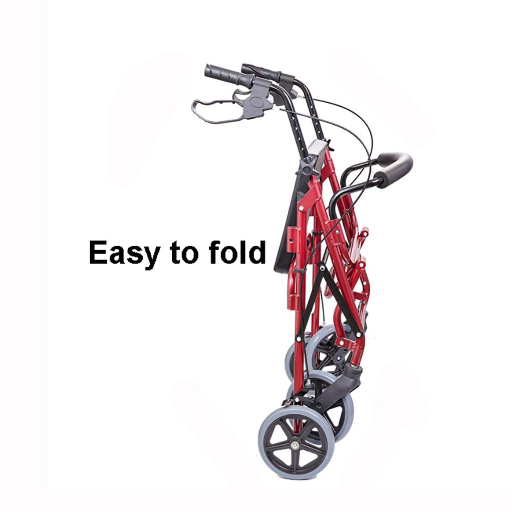 Andador plegable para caminar, andador, andador, carrito de la compra con asiento y freno de mano, para ancianos, estrella de luz