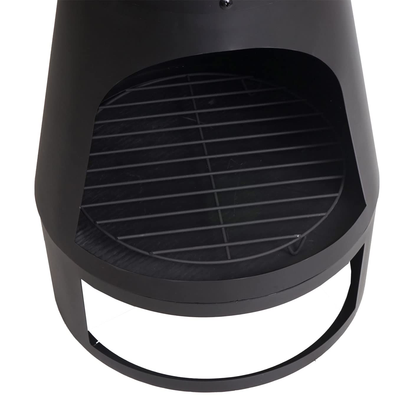 Gartenofen HWC-K90, Gartenkamin Terrassenkamin Terrassenofen, Schürhaken Feuerstelle - 120x43cm schwarz