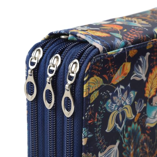 Image of Portable Colored 72 Slots Pencil case Organizer with Printing Pattern for Watercolor Pens, Pencil Case Organizer for Artist
