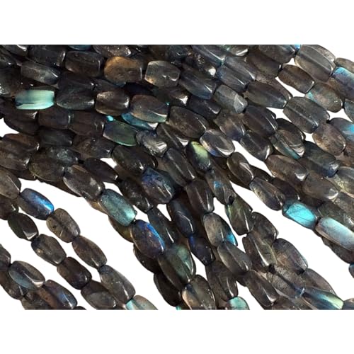 Labradorite facettée de 7mm de qualité gemme reflets bleus pour création collier - 2