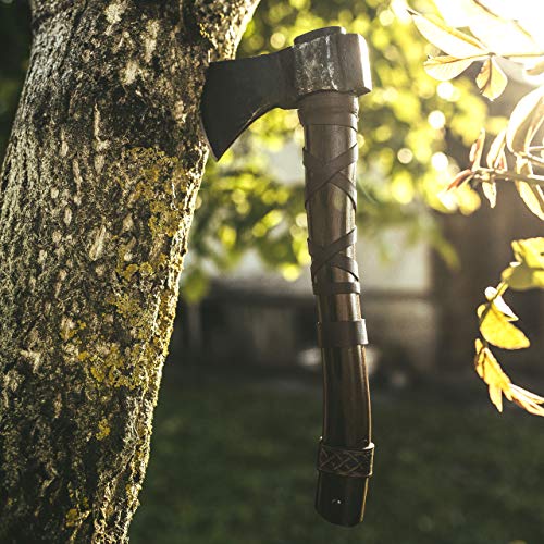 Norse Tradesman Viking Throwing Axe - Handforged Hatchet for Rugged Survival or Informal Throwing Brown