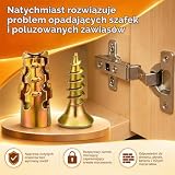 50szt Śrub Naprawy Zawiasów i 50szt Kotew Rozporowych, Zestaw Wysokiej Jakości Krótkich Śrub Rozporowych do Drzwi Szafek Odpowiedni do Drewna Betonu Płytek i Innych Materiałów
