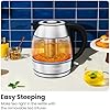 CHEFMAN Electric Kettle - 1.2L 1500W Hot Water Tea Pot with Infuser, BPA Free, Auto Shut Off, Boil-Dry Protection, Removable Lid, LED Light, Cordless Glass Electric Tea Kettle Stainless Steel