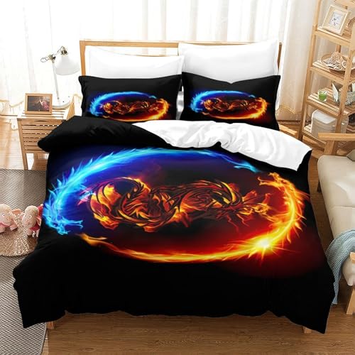 Housse de Couette Dragon 3D de qualité premium hypoallergénique en microfibre