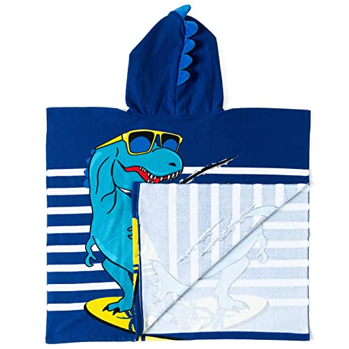 Image of NovForth Kids Beach Towel for Boys Girls, Hooded Bath Towel Wrap, Toddler Pool Towel with Hood
