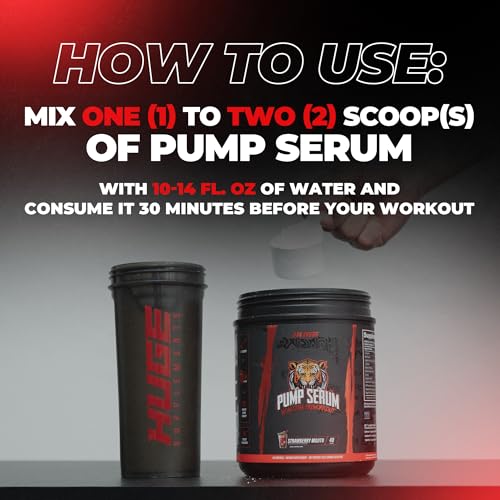 Image of Pump Serum Non Stim Pre-Workout - Fully Loaded Stimulant Free Pre Workout for Extreme Pumps, Vascularity & Muscle Fullness, with L-Citrulline, HydroPrime & Nitrates, Strawberry Mojito, 40 Servings