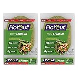 Flatout Flatbread, Light Spinach Wraps, Perfect for Use as Sandwich Bread, Pizza Crust, Tortillas, Wraps and More, 8 Flatbreads, 2 Pack