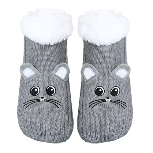 Image of ZYZX Cute Animal Slipper Socks for Women with Grips,Fuzzy Socks Indoor