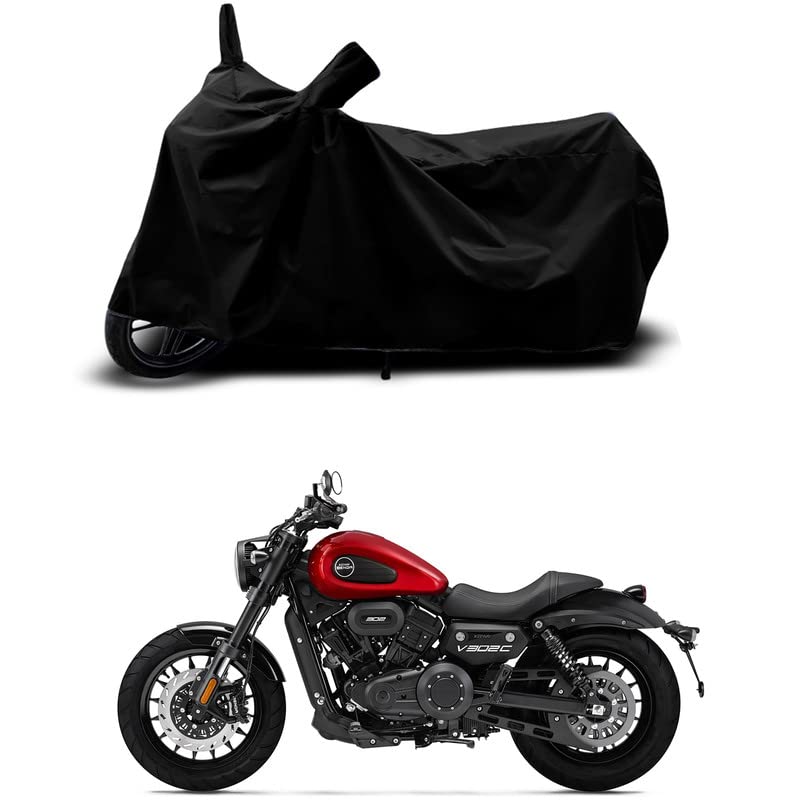 Image of 100% Scratchproof /UV-Rays /Heat Protection /Birds Dropping /Water Resistant /Dust Proof /Waterproof /Full Bike Scooty Two Wheeler Body Cover Compatible for V302C All Varients[Black]