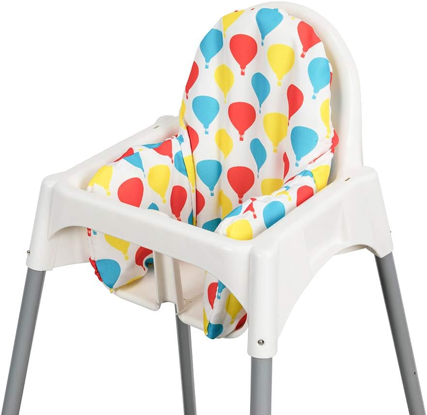 Dadouman Inflatable & Reversible Supporting Cushion for IKEA Antilop High Chair, Baby Wooden High Chair Cushion, Inflatable Cushion Insert Included (Balloons)