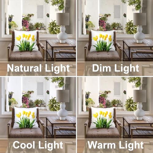 Housses de coussin carrées motif tulipe avec zip invisible - 8