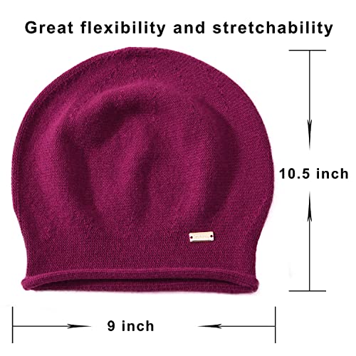 Image of jaxmonoy Cashmere Slouchy Knit Beanie Hat for Women Winter Soft Warm Ladies Wool Knitted Skull Beanies Cap