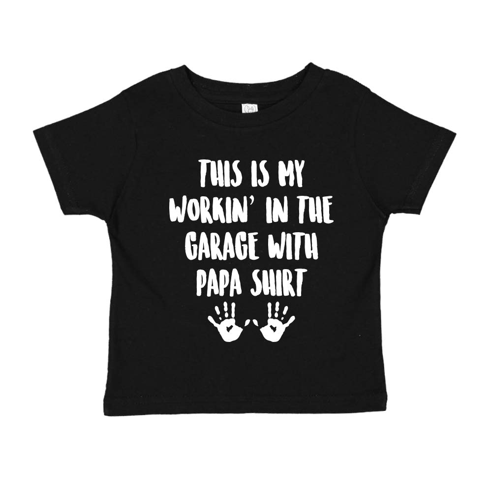 Working in Garage with My Papa Baby Bodysuit Romper or Toddler Shirt for Mechanic Grandpa