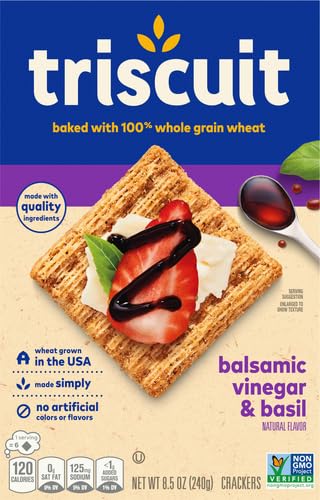 Miniatura 2 de TRISCUIT Galletas, vinagre balsámico y sabor a albahaca, 1 caja (8.5 oz)