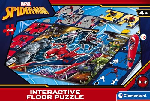 Clementoni Interactive Floor Puzzle - Spiderman With Electronic Pen, 24-Piece Educational Puzzle Mat for Kids Age 3+ - Image 3
