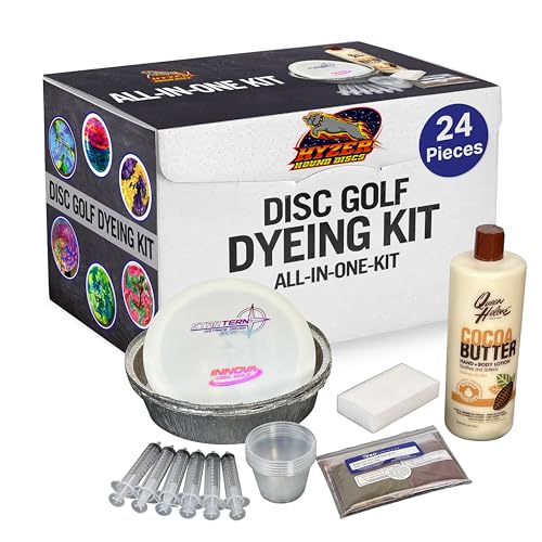 HYZER Hound Discs Disc Golf Dyeing Kit | All-in-One Dye Disc Kit for Custom Design | Includes Dye Powder, Lotion, White Disc, Mixing Cup, Syringe & More |...