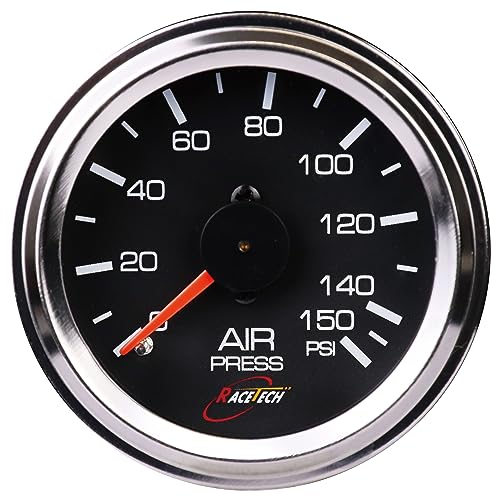 Air Pressure Gauge Malfunction - 2021-2024 Blue Bird All American & 2021-2022 Vision School Buses 2 RACETECH 52mm 150 PSI Mechanical Air Suspension Pressure Gauge - Black