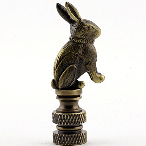 Rabbit Lamp Shade Finial Antique Brass #TOP1